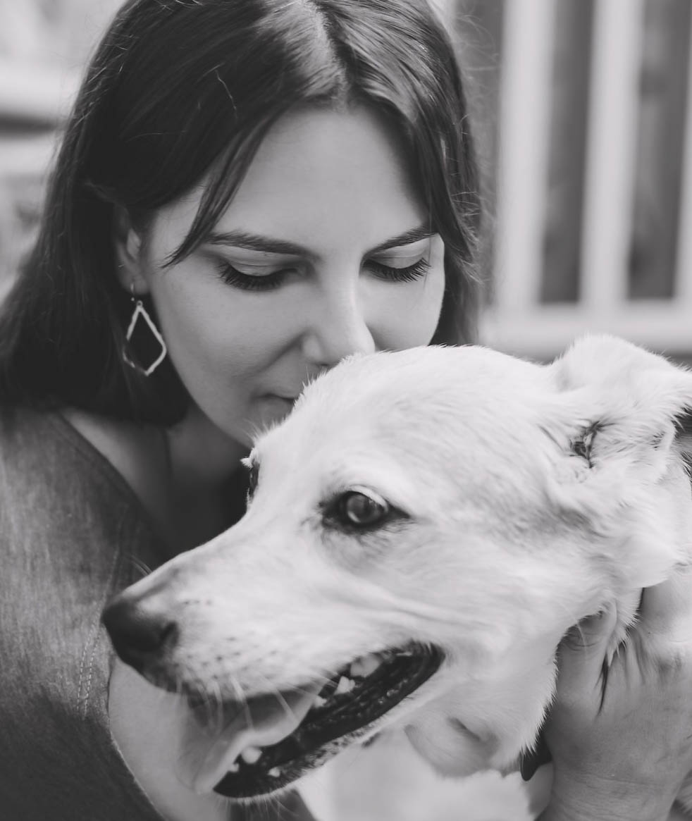 Karen Gault with Zoe, her Carolina Dog